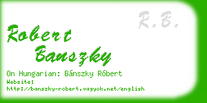 robert banszky business card